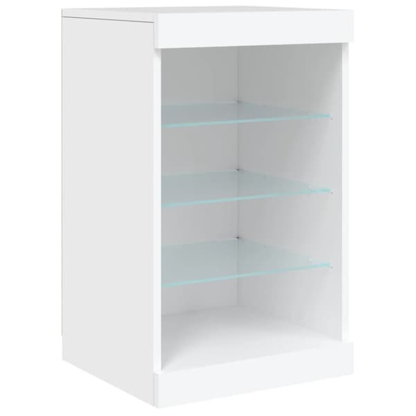 Skänk med LED-belysning vit 41x37x67 cm