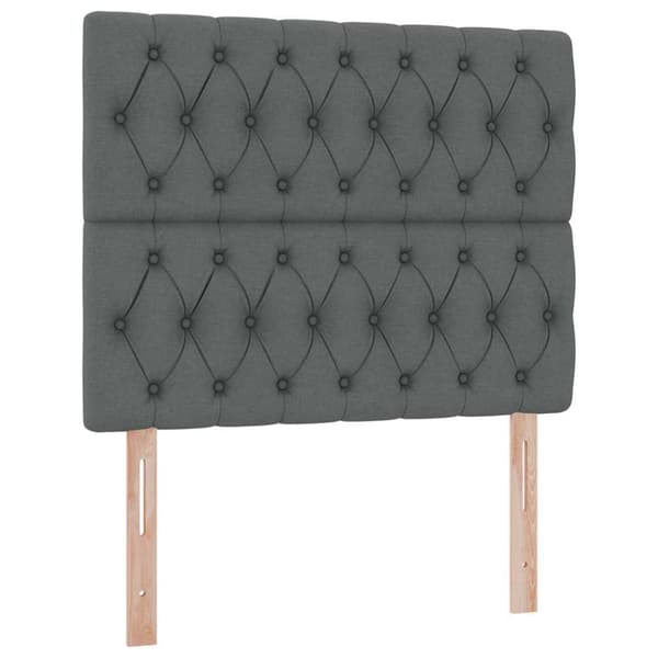 Förvaringssäng med LED med led Mörkgrå 120 x 190 cm Polyester