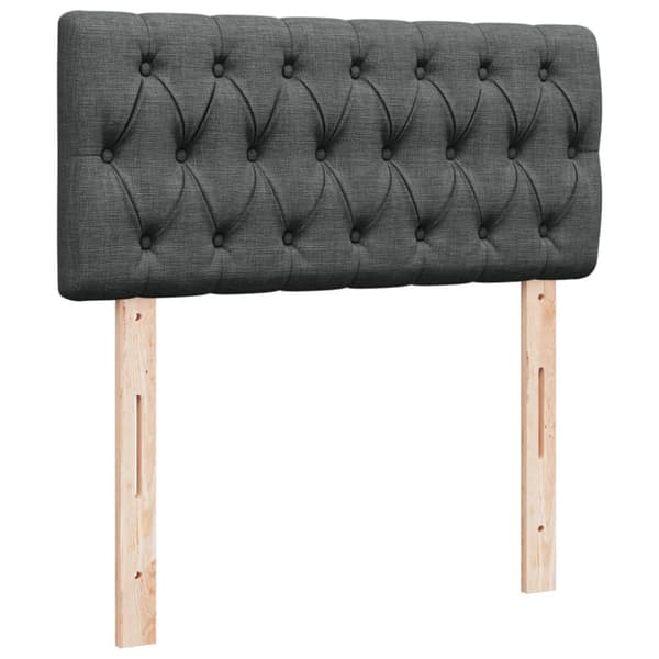 Ramsäng med madrass mörkgrå 100x200 cm tyg