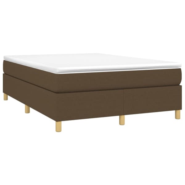 Boxspring-sängram mörkbrun 140x200 cm tyg