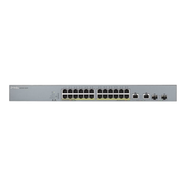 Zyxel GS1350-26HP - switch - 24 portar - smart - rackmonterbar Grå