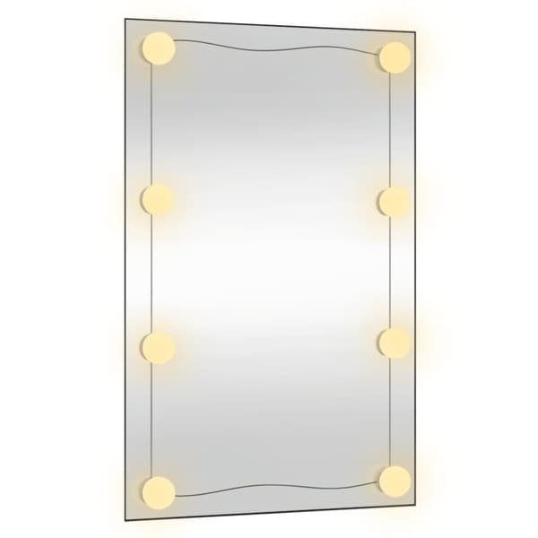Väggspegel med LED-belysning 40x60 cm glas rektangulär