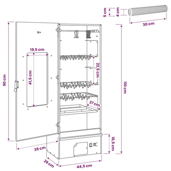 Röko 3 st 44,5 x 29 x 110 cm Galvaniserat stål Silver