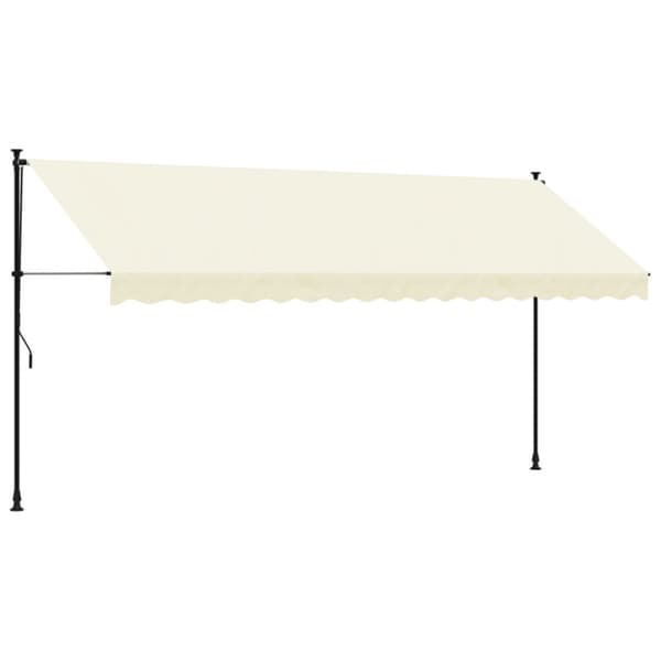 Markis infällbar gräddvit 400x150 cm tyg och stål