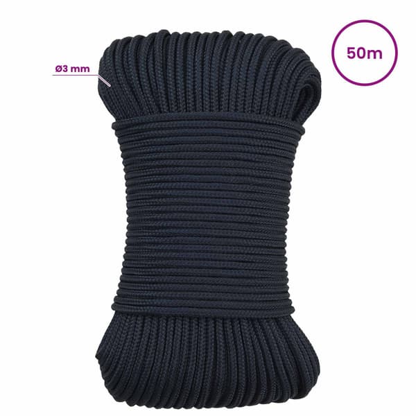Mångsidigt bruksrep 3 mm 50 m Kungsblå Polyester