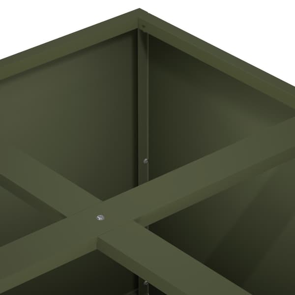 Trädgårdsplanterare Olivgrön 100 x 100 x 40 cm Kallvalsat stål