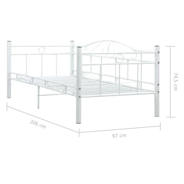Ram till dagbädd vit metall 90x200 cm