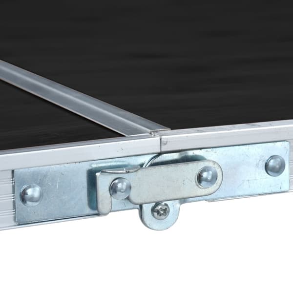 Hopfällbart campingbord grå aluminium 180x60 cm