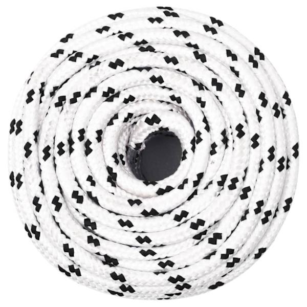 Båtlina flätad vit 10 mm x 25 m polyester