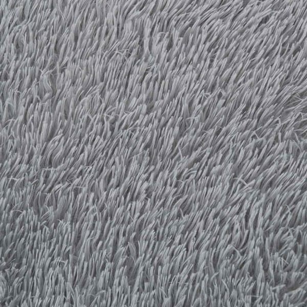 Ryamatta med lång lugg NAVARRA silvergrå 300x200 cm polyester