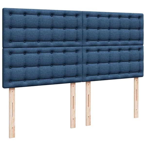 Ramsäng med madrass blå 200x200 cm tyg