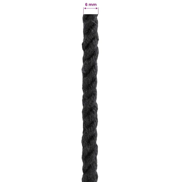 Rep Svart 0,6 x 0,6 x 2500 cm Bomull