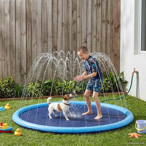 Sprutmatta för barn och hundar Blå Ø200 x 9 cm PVC