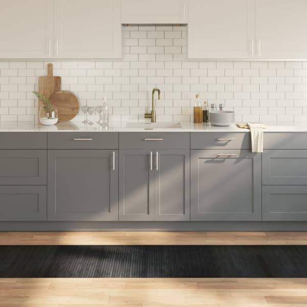 Matta rektangulär grå 60x300 cm bambu