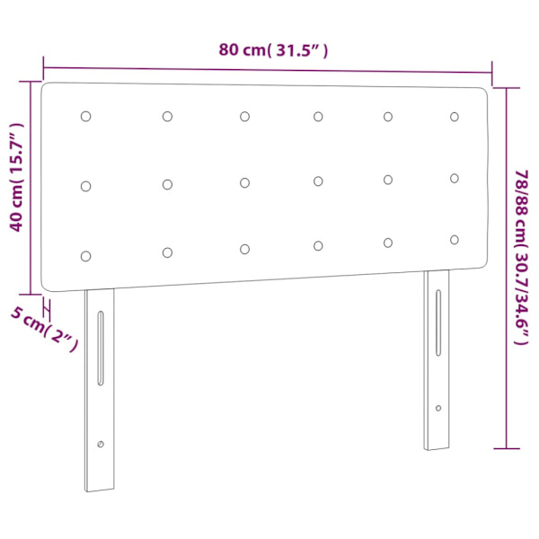 Sänggavel ljusgrå 80x5x78/88 cm sammet