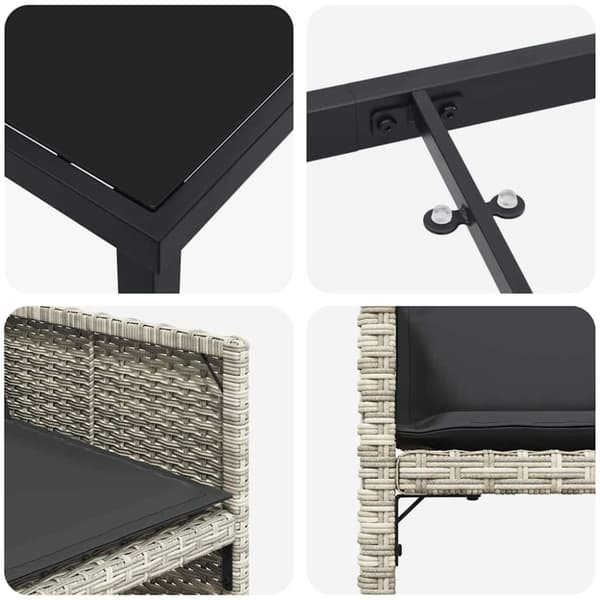 Trädgårdsmöbelset 5 pcs Ljusgrå konstrotting