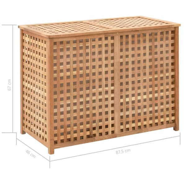 Tvättkorg 87,5x46x67 cm massivt valnötsträ