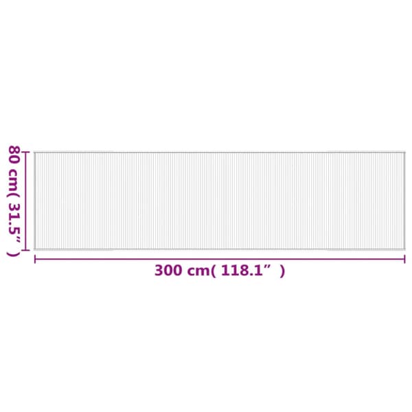Matta rektangulär ljus naturlig 80x300 cm bambu