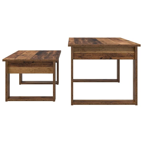 Kaffebordsset 2 pcs Gammalt trä Konstruerat trä