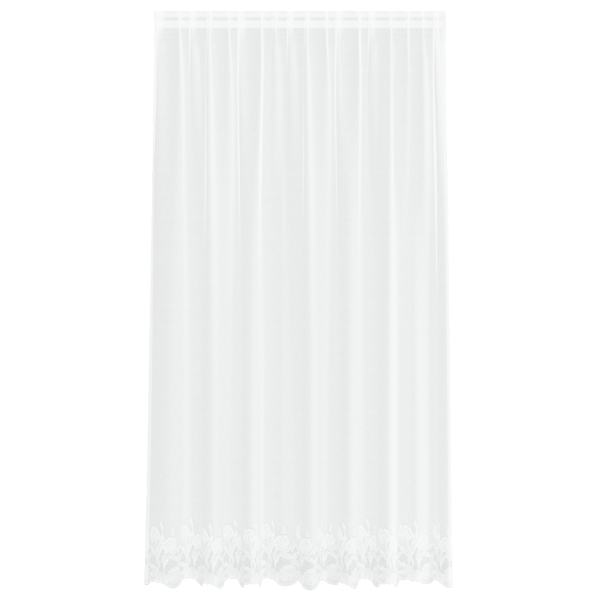 Spetsgardin med gardiner Blommor Vit 245 x 200 cm Polyester