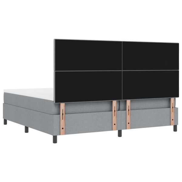 Bäddfjäder med LED-ljusslingor Ljusgrå 200 x 200 cm tyg