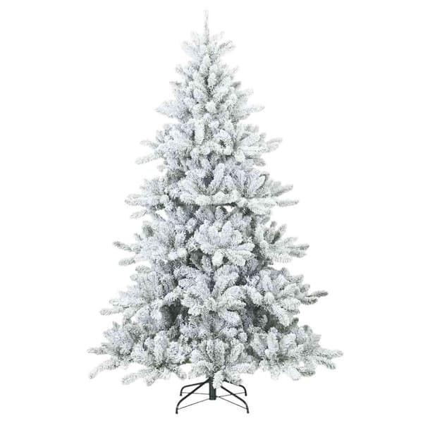 Plast Hingad Julgran med 300 LED-lampor Vit 210 cm PVC och stål