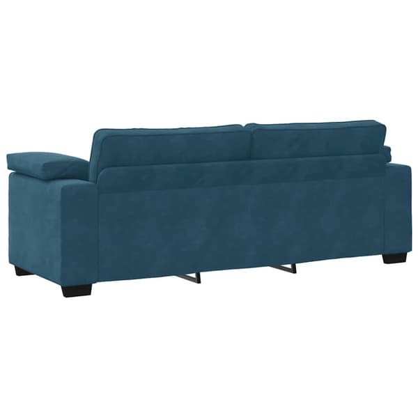 3-sitssoffa blå 220x77x82 cm sammet