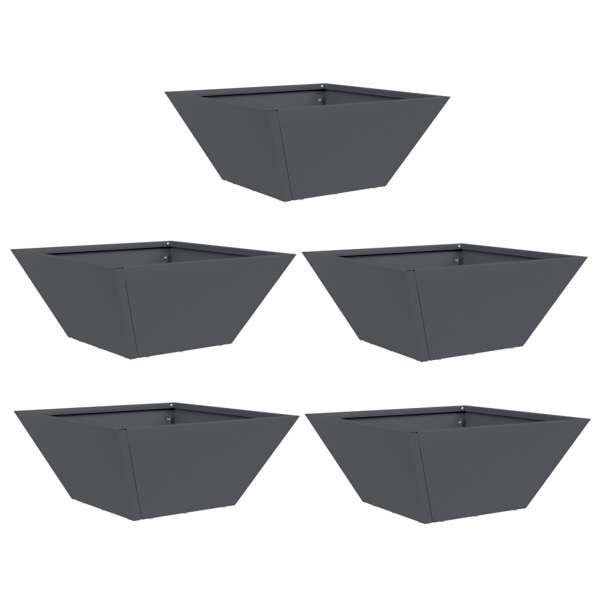 Trädgårdsplanterare 5 pcs Antracit 35 x 35 x 15 cm