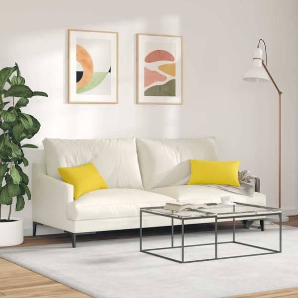 Sofakuddar 2 pcs Ljusgul 50 x 30 cm tyg