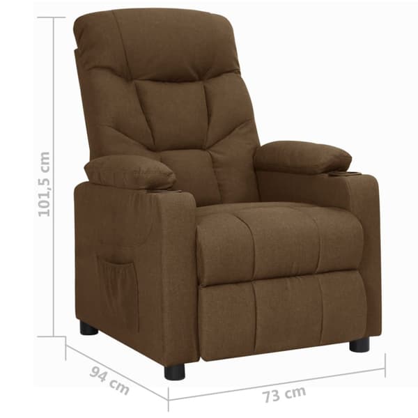 Reclinerfåtölj brun tyg