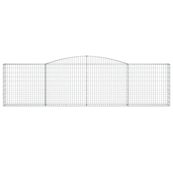 Gabioner bågformade 5 st 400x30x100/120 cm galvaniserat järn
