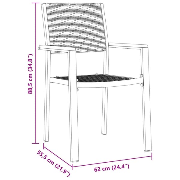 Trädgårdsmöbelset 7 pcs Svart Pulverlackerat stål