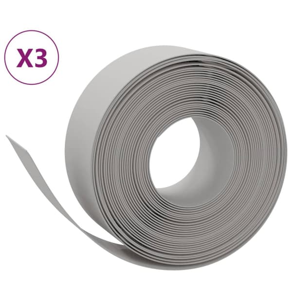 Rabattkant grå 3 st 10 m 20 cm polyeten