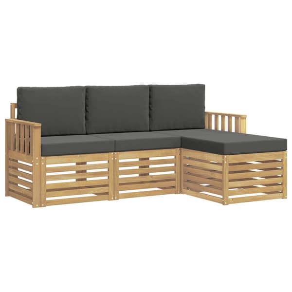 Utomhussoffset 4 pcs Vit och antracit 189,5 x 122,5 x 73 cm