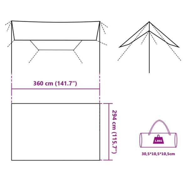 Tarp blå 360x294 cm vattentät