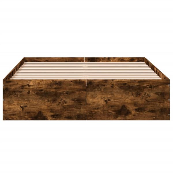 Sängram rökfärgad ek 120x200 cm konstruerat trä