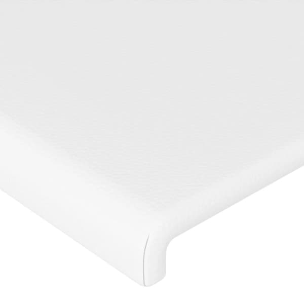 Sänggavel LED vit 183x16x118/128 cm konstläder