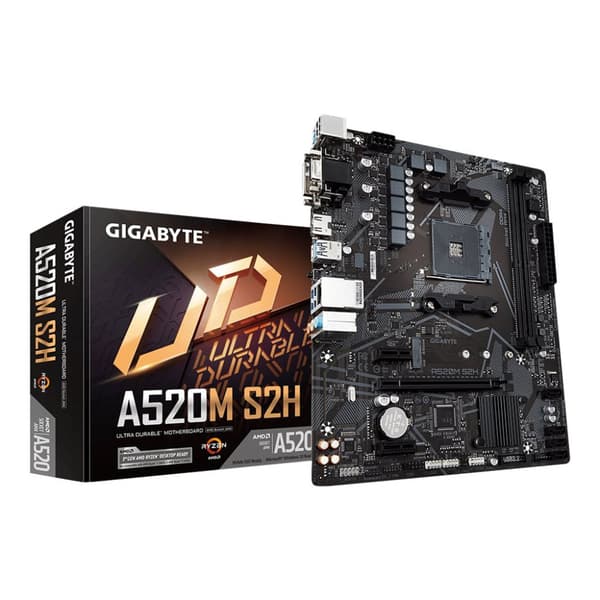 Gigabyte A520M S2H - 1.0 - moderkort - micro ATX - Socket AM4 - AMD A520