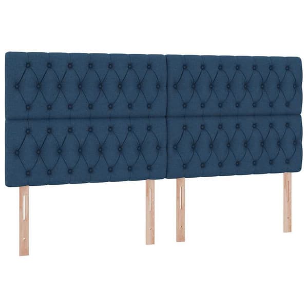 Förvaringssäng med LED med madrass Blå 200 x 200 cm Polyester