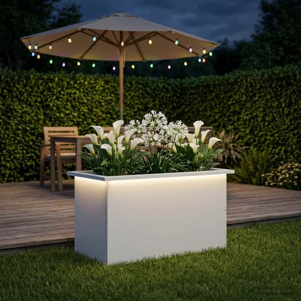 Odlingslåda med LED Vit 40 x 80 x 40 cm Stål