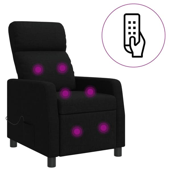 Massagefåtölj Svart Tyg