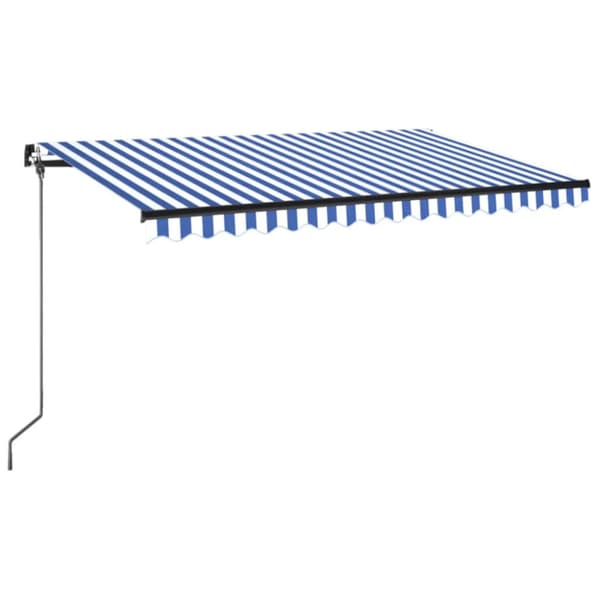 Markis manuellt infällbar 400x350 cm blå och vit