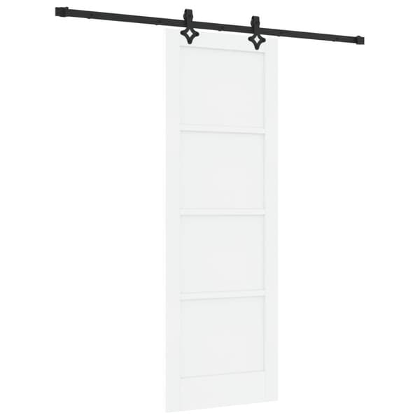 Skjutdörr 73,5 x 211 cm Konstruerat trä Vit och svart