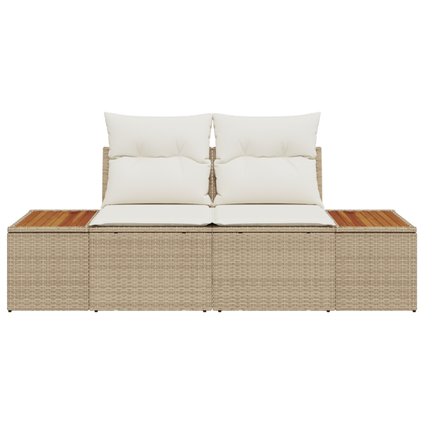 Trädgårdsoffa Beige 184 x 62 x 85cm konstrotting