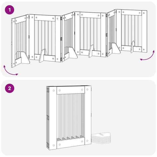 Hundgrind med ställningar 6 pcs Rökt ek 60 x 80 cm