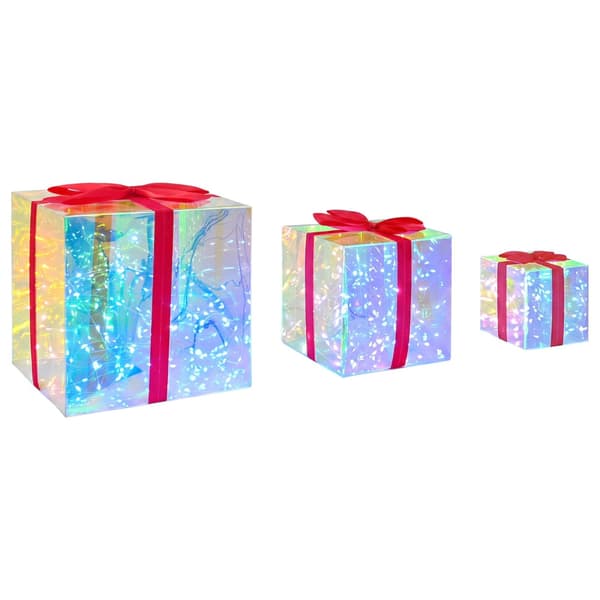 Prismatisk iriserande LED-presentbox 3 st Flerfärgsdesign
