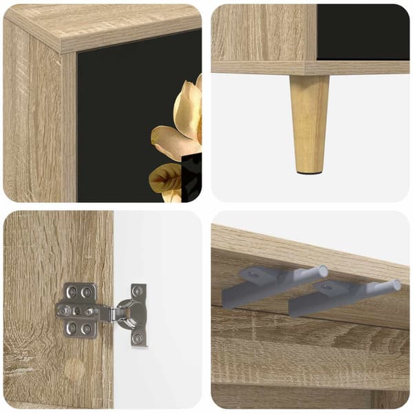 Sideboard BREMEN Sonoma-ek 102 x 33 x 75 cm Konstruerat trä