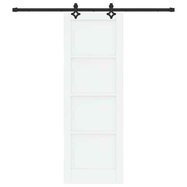 Skjutdörr 73,5 x 211 cm Konstruerat trä Vit och svart