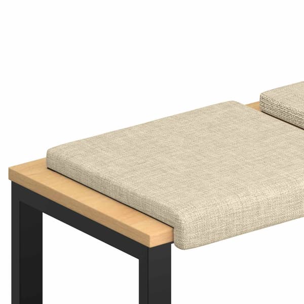 Bänk kudde 2 st Tyg Gräddvit Djup 35 cm