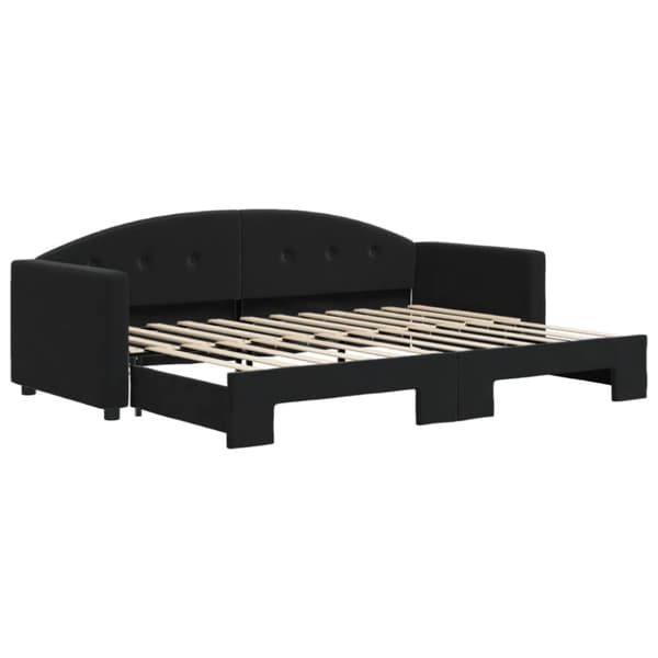Dagbädd utdragbar svart 80x200 cm sammet